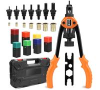 Lytool Rivnut Tool Kit 13" Rivet Nut Tool with 70pcs Nuts Heavy Duty Rivet Gun M3 M4 M5 M6 M8 M10 M12 7 Mandrels Rivet Nut Gun Rivet Tool Professional Hand Rivet Setter