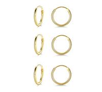 LYTOPTOP 3 Pairs Gold Hoops Earrings for Women S925 Sterling Silver Small Hypoallergenic Earrings Set Cartilage Nose Lip Rings for Men Girls, 8/10/12mm