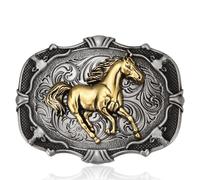 LYTOPTOP Antique Horse Belt Buckles for Men Women│Western Texas Cowboy Cowgirls Christmas Halloween Bull Belt Buckle, 1: Running Horse, M