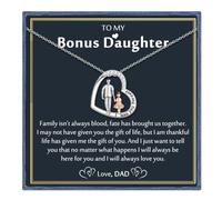 LYTOPTOP Bonus Daughter Gifts from Stepdad, Silver Stepdaughter Necklace Gifts from Dad Stepfather for Birthday Christmas Valentines Day