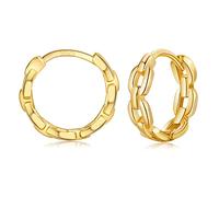 LYTOPTOP Gold Hoop Earrings for Women, 925 Sterling Silver Small Huggie Hinged Earrings, Hypoallergenic 10mm Cartilage Spleeper Hoops Piercings Jewellery for Girls Men