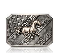 LYTOPTOP Western Belt Buckle for Men, Cross Cowboy Belt Buckle, Running Horse Rodeo Texas Star Belt Buckle, 2: Running Horse, M