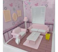 LYTP121014 1/12 Sweet Living Room Sugar Cube Chamber Series 1/12 Scale 3D Printed DIY Miniature Dollhouse for BJD & Obitsu Dolls Desktop Display