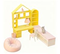 LYTP121015 1/12 Sweet Study Room Sugar Cube Chamber Series 1/18 Scale 3D Printed DIY Miniature Dollhouse for BJD & Obitsu Dolls Desktop Display