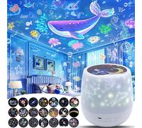 LytRdIt 21 Sets of Films Kids Night Light Projector, Star Galaxy Projector with 360° Rotating for Kids Baby Girls, Birthday, Christmas, Nursery, Room Decor