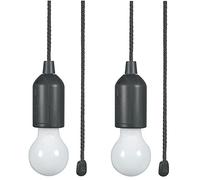 LYTT 410.385 - x 2 LED Pull Cord Hanging Lights Portable for Garages Sheds Tents, Lofts-Twin Pack