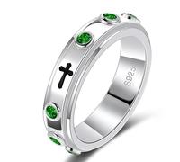 LYTTMAB Rosary Ring for Men 6mm 925 Sterling Silver Finger Decade Rosary Ring for Women Catholic Anxiety Fidget Ring, Gemstone, No Gemstone