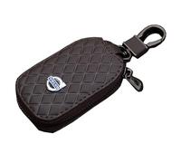 LyTTuu 1 Pcs Car Key Shell for Volvo EX30 2023 2024/Volvo EX90 2023 2024,Key Bag Key Box Key Pouch Protective Cover Protector Case Anti-Theft Waterproof Accessories,Brown