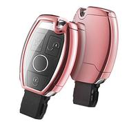 LyTTuu 1 Pcs Car Key Shells for Mercedes Benz W204 W211 2-3 Buttons A B C E Class, Remote Keyring Bag Keychain Holder Key Fob Cover Case Key Case Key Holder Wallet Accessories,Pink