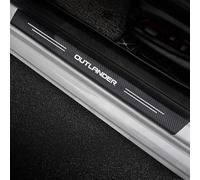 LyTTuu 4 Pieces Car Kick Plates for Mitsubishi Outlander 3 2021 2020 2019 2018 2017-2003,Carbon Fiber Door Sill Protectors Strips Step Pedal Entry Guard Film Anti-scuff Anti Wear Body Accessories