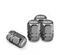 LyTTuu 4Pcs Car Valve Caps for Dacia Duster Logan Spring Mcv 2 Dokker Sandero Lodgy Jogger,Valve Stem Tyre Valve Caps Air Caps Wheel Nut Covers Dust Caps Leak-Proof Tires Parts Accessories,Grey
