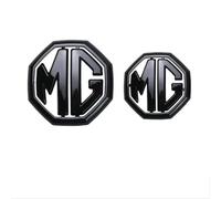 LyTTuu Car Emblems for MG HS I SUV 2018-2024,3D Badge Logo Decorations Sticker Decals Sign Decor Waterproof Durability Anti Scratch Styling Body Fittings,Front+Rear-Black