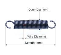 Lyuduo-Extension Springs Extension Spring 1mm Tension Spring With Hook Wire Dia 1*OD 10mm/12mm*Length 25-60mm，5Pcs， Compression resistant and durable(1x12x50mm)