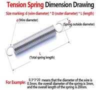 Lyuduo-Extension Springs Wire Diameter 0.6mm Outer Diameter15-120 Extension Spring Cylindrical Helical Pullback Spring Draught Spring, Compression resistant and durable(70mm(5pcs),5mm)