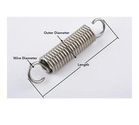 Lyuduo-Extension Springs Wire Diameter 0.7mm 304 Stainless Steel S Hook Cylindroid Helical Pullback Extension Tension Coil Spring， Compression resistant and durable(70mm (5Pcs),7mm)