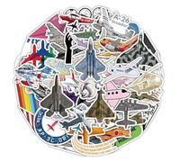LYunMu 50 Pcs Aircraft Stickers for Kids Teens Adults Boys Girls Gift,Stickers Pack for Laptop,Skateboard,Luggage,Car,Bike, Cup,Computer,Water Bottle Decor,Aeroplane Vinyl Waterproof Sticker Decals