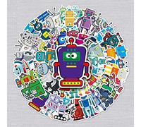 LYunMu 50 Pcs Robots Stickers for Kids Teens Adults Boys Girls Gift,Stickers Pack for Laptop,Skateboard,Luggage,Car,Bike, Cup,Computer,Water Bottle Decor,Robots Vinyl Waterproof Sticker Decals