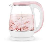 LYUXIANG Pink 1.8L Electric Kettle Glass,Fast Boil Glass Kettle,Fast Boil Quiet,1500W,Auto Shut-Off and Boil-Dry Protection