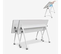 LYUXLCB 6-8 Person Conference Table Folding for Office、Training, Seminar,Schools Modern Meeting Room Large Rectangular Tables Freely Combination