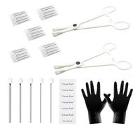 Piercing Kit 35PCS Professional Piercing Kit Includeds 25PCS Mixed 12G 14G 16G 18G 20G Ear Nose Piercing Needles 2PCS Piercing Clamps 6Pcs Clean Tools 2 Gloves for Ear Nose Piercing Kit