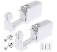 Lyuxzad Ear Piercing Gun Kit - 6Pcs Disposable Ear Piercing Kit Including 2Pcs Self Ear Piercing Gun with 2Pcs Built-in Earrings Stud and 2Pcs Clean Tools for Ear Cartilage Piercing Kit (203)