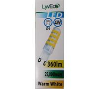 LyvEco 4w = 30w LED G9 Capsule Light Bulbs 360lm Warm White 4pk