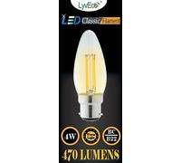 LyvEco BC Clear LED 4 Filament 470 Lumens Candle 2700K 4 Watt