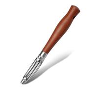 Lyveit Peeler, Japanese Stainless Steel Blade with Non-Slip Real Wood Handle, Ultra Sharp Potato Peeler for Kitchen, Apple, Cucumber & Carrot I-Shaped Peeler - Serrated Blade