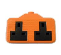 Lyvia Electrical 9433OR 2 Gang 13A Trailing Socket, Rubber, Orange