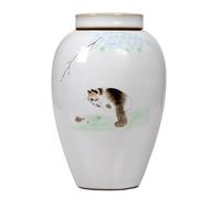 LYVQZPWLR Ceramic Memorial Mini Ashes Urns, Ceramic Cat Ashes Urn Multicolor 16 cm H 11 cm D(D)