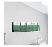 LYVQZPWLR Clear Acrylic Wall Mount Magazine Rack, Acrylic Magazine Rack Wall Mounted Green 40-120cm(1pcs,100cm//39.4in)