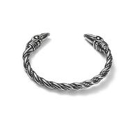 LYVQZPWLR Men's Leather Bracelets, Stainless Steel Adjustable Viking Odin Raven Cuff Bracelet Multicolor(Onecolor)