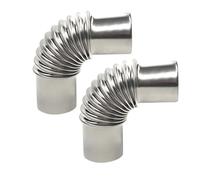 LYVQZPWLR90° Flue Elbow Pipe Adapter, 90° Elbow Pipe Ø 50Mm, 2 Pack Stainless Steel Stove Pipe Elbow Exhaust Pipe