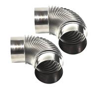 LYVQZPWLR90° Flue Elbow Pipe Adapter, 90° Elbow Pipe 2 Pieces Stainless Steel Exhaust Pipe Chimney Elbow Stove Pipe Ø 100Mm