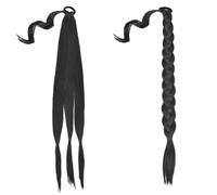 LYVQZPWLRBraiding Hair Extensions, 20Inch Long Straight Synthetic Hair Extension Braided Fishtail Drawstring Ponytail Hair Blonde For Women(1 34Inch 150g)