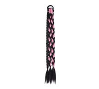 LYVQZPWLRBraiding Hair Extensions, 20Inch Long Straight Synthetic Hair Extension Braided Fishtail Drawstring Ponytail Hair Blonde For Women(Color 1B PK 35g)