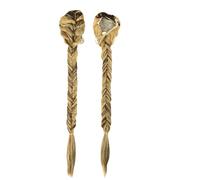 LYVQZPWLRBraiding Hair Extensions, 20Inch Long Straight Synthetic Hair Extension Braided Fishtail Drawstring Ponytail Hair Blonde For Women(SL66 F22 10)