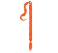 LYVQZPWLRBraiding Hair Extensions, Long DIY Braided Ponytail Extension With Hair Tie Straight Wrap Around Hair Extensions Ponytail(SMTYSPJQORANGE)