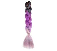 LYVQZPWLRBraiding Hair Extensions, Synthetic Braids Extensions Rainbow Colored Braiding Hair 24Inch For Women DIY Hairstyle(H45)