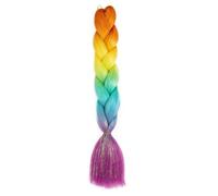 LYVQZPWLRBraiding Hair Extensions, Synthetic Braids Extensions Rainbow Colored Braiding Hair 24Inch For Women DIY Hairstyle(H70)