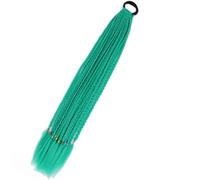 LYVQZPWLRBraiding Hair Extensions, Synthetic Gradient Boxing Braided Ponytail For Girls With Elastic Hair Rubber Bands Hair Accessories Wig Headband Hairpiece(A24)