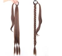LYVQZPWLRBraiding Hair Extensions, Synthetic Long Braided Ponytail Hair Extensions For Women Black Blonde Wrap Around Ponytail Tail Hairpieces High Temperature Fiber(230)