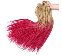 LYVQZPWLRBraiding Hair Extensions, Womens Crochet Braids Synthetic 24Inch Boxing Braid 22 Roots/Pcs Braiding Hair Extensions Heat Fiber Braids(OMBRE,24inches#1PcsLot)