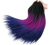 LYVQZPWLRBraiding Hair Extensions, Womens Crochet Braids Synthetic 24Inch Boxing Braid 22 Roots/Pcs Braiding Hair Extensions Heat Fiber Braids(M#Purple,24inches#1PcsLot)