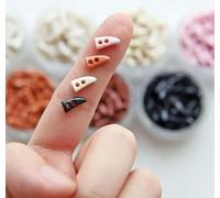LYVQZPWLRButtons for Craft, 100pcs 10mm Mini Resin Toggle Buttons, Cute Micro Doll Clothes Buttons(06 Dark Brown)