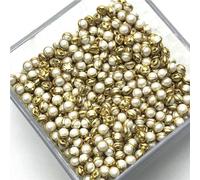 LYVQZPWLRButtons for Craft， 100pcs 4~10MM Round Pearl Covered Button, Doll Clothes Button(OneColor,6mm)
