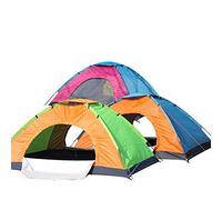 LYVQZPWLRCamping Tent, Camping Tent 2 Person Anti-Heavy Rain Single Layer Aluminum Pole Ultra-Light Manually Camping Tent(Orange with blue)