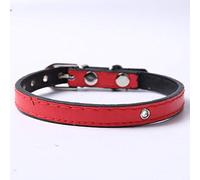 LYVQZPWLRDog Harness No Pull, Basic Dog Leashes Dog Collar Leather Adjustable Dog Harness 6 Color Small Medium Dogs Pet(Red,S)