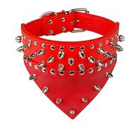 LYVQZPWLRDog Harness No Pull, Basic Dog Leashes Dog Collar Leather Pet Collar With Bandana Neck size(Red,XL)