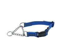 LYVQZPWLRDog Harness No Pull, Basic Dog Leashes Outdoor Waterproof P chain dog Collar PVC Material pet collars reflective training dogs neck Collar(Blu,M)